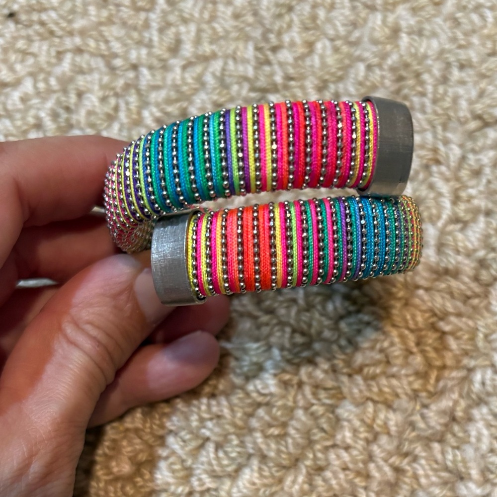 Carolina bucci caro lurex cuff in tye dye never worn. One is gold and one silver - Picture 2 of 4